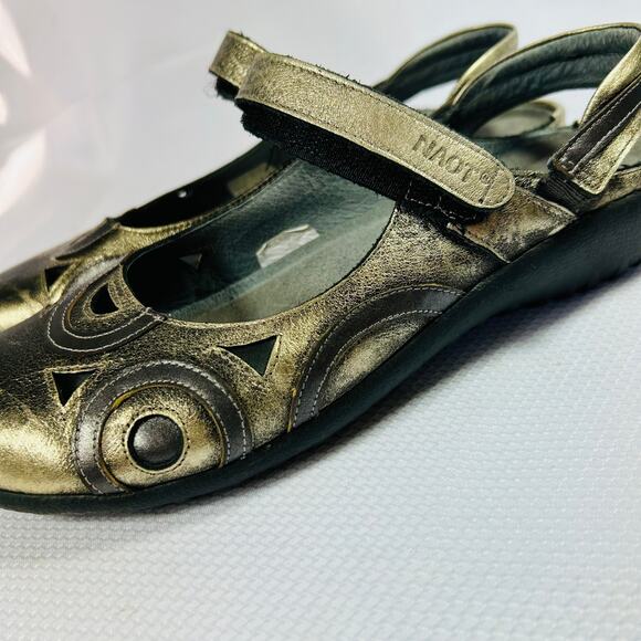 Naot Rongo Slingback Mary Jane Metallic Distressed Bronze Comfort Shoes Size 9 - Picture 2 of 12